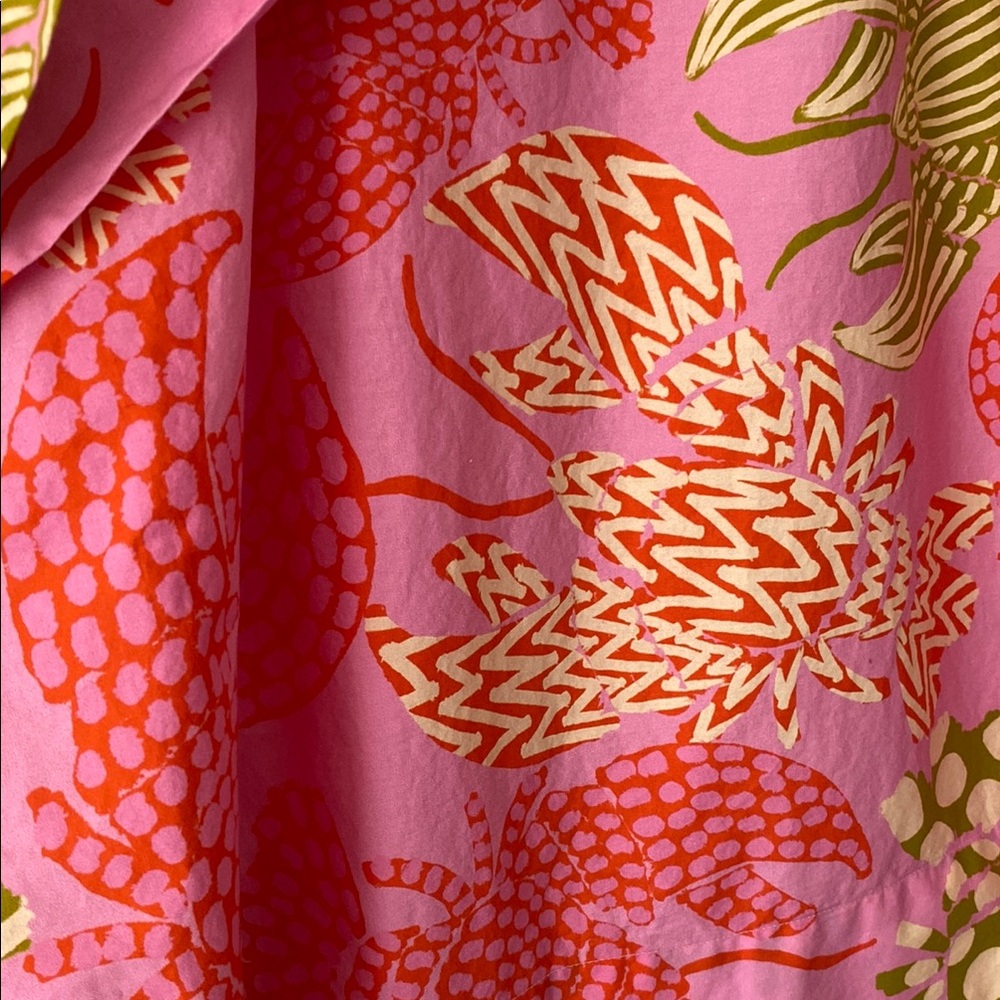 Anthropologie Farm Rio Mixed Lobsters Pink Ruffle Sleeve Mini Dress S - Picture 12 of 14